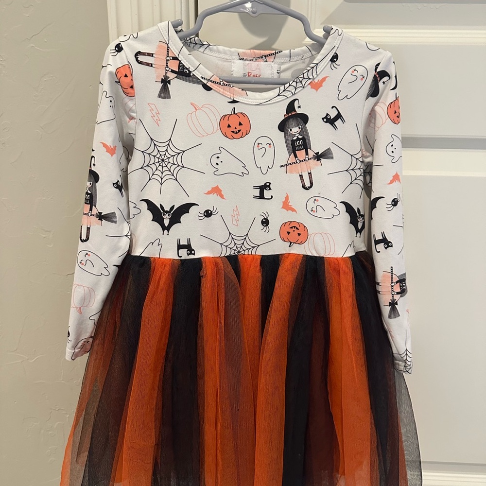 Kids Halloween Costume Dress - White, Orange, and Black